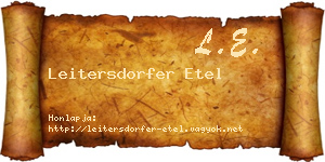 Leitersdorfer Etel névjegykártya